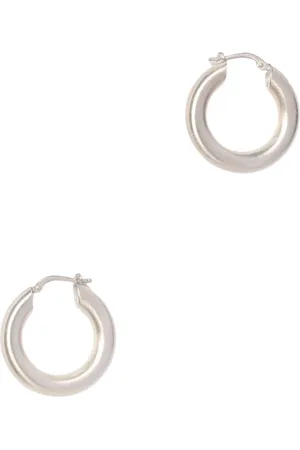 Jil Sander Earrings, female, , Size: ONE SIZE Minimalist Silver Hoop Earrings