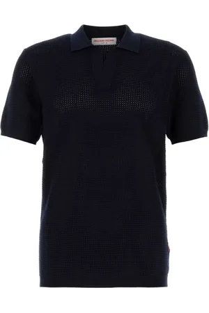 Orlebar Brown Polo Shirts, male, , Size: M Midnight Viscose Blend Polo Shirt