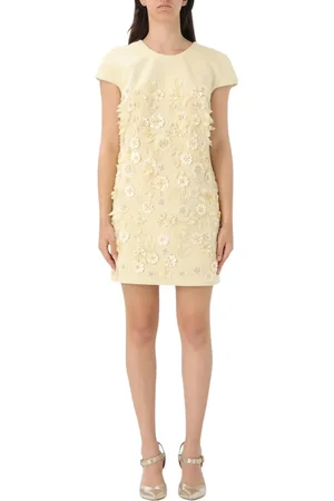 Elisabetta Franchi Short Dresses, female, , Size: L Lemon Floral Mini Dress