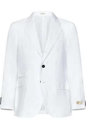 MASSIMO ALBA Blazers, male, , Size: L Linen Jacket Two-Button Notch Lapel