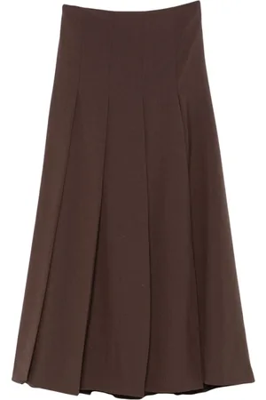 STUDIO NICHOLSON Midi Skirts, female, , Size: XS Chocolate Pleated Skirt