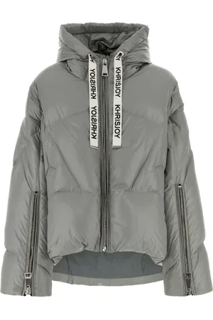 Khrisjoy Down Jackets, female, , Size: XS Stylish Grey Nylon Down Jacket