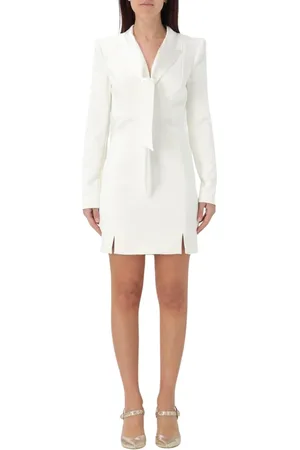 Elisabetta Franchi Short Dresses, female, , Size: S Elegant Ivory Tie Waist Dress