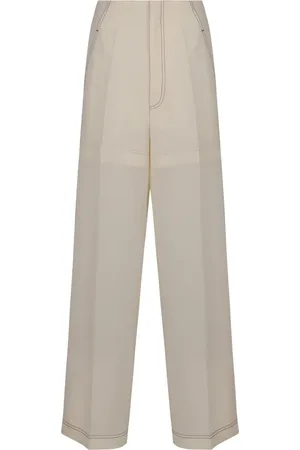 Serafini Straight Trousers, female, , Size: XS Layered Cotton Blend Trousers with Pockets