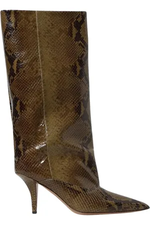 PARIS TEXAS High Boots, female, , Size: 10 US Snakeskin Ankle Boots Pointed Toe