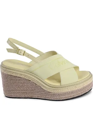 Calvin Klein Wedges, female, , Size: 10 US Woven Fabric Platform Wedges