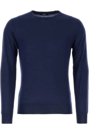 FEDELI Round-neck Knitwear, male, , Size: S Cashmere Blend Sweater
