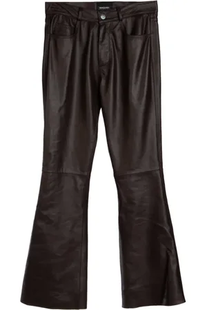 Simonetta Wide Trousers, female, , Size: M Leather Trousers