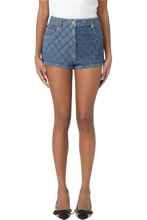 Elisabetta Franchi Denim Shorts, female, , Size: W27 Quilted Denim Shorts
