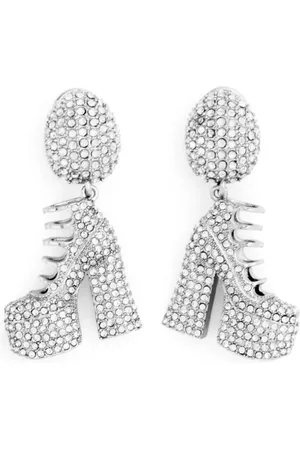 Marc Jacobs Earrings, female, , Size: ONE SIZE Pavé Kiki Boot Earrings Silver Crystal