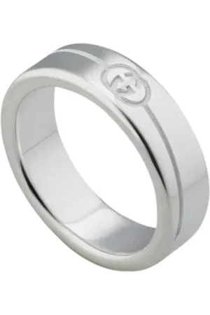 Gucci Rings, female, , Size: 48 MM Elegant Interlocking Silver Ring