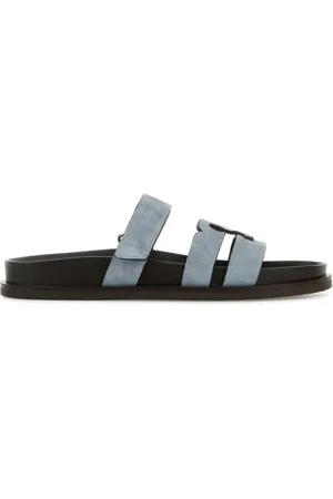 Tory Burch Sliders, female, , Size: 6 1/2 US Light Suede Lines Sneakers