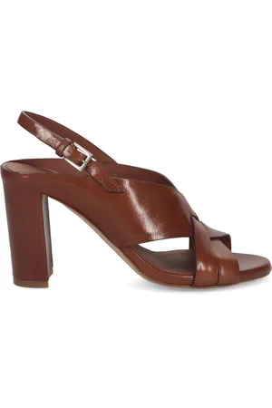 ROBERTO DEL CARLO High Heel Sandals, female, , Size: 7 US Leather Crossed Bands Sandals