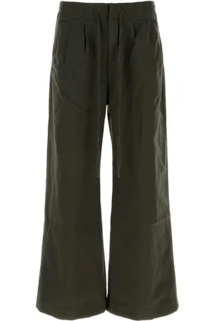 Entire Studios Wide Trousers, female, , Size: S Olive Stretch Cotton Pants