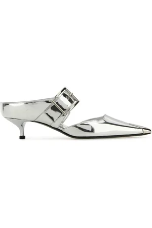 Alexander McQueen Heeled Mules, female, , Size: 7 US Silver Punk Pumps