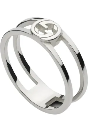Gucci Rings, female, , Size: 55 MM Elegant Silver Emblem Ring