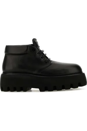 Alexander McQueen Lace-up Boots, male, , Size: 7 US Leather Lace-Up Shoes