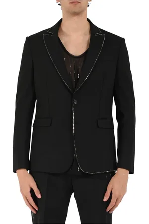 Patrizia Pepe Blazers, male, , Size: XL Single-breasted jacket with applications