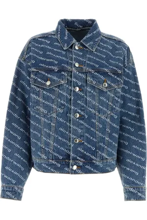 Alexander Wang Denim Jackets, female, , Size: M Stylish Oversize Printed Denim Jacket