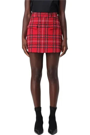 Msgm Short Skirts, female, , Size: 2XS Plaid Tweed Mini Skirt