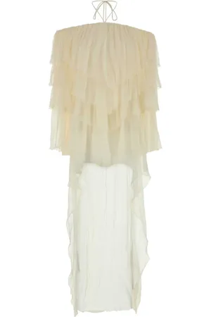 BLUMARINE Maxi Dresses, female, , Size: XS Ivory Crepe Dress for Women