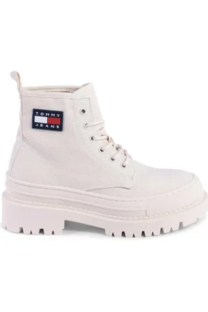 Tommy Hilfiger Lace-up Boots, female, , Size: 8 US Beige Lace-Up Ankle Boots