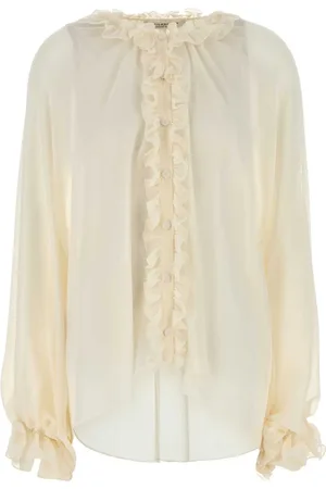 Serafini Blouses, female, , Size: M Ivory Georgette Shirt for Women