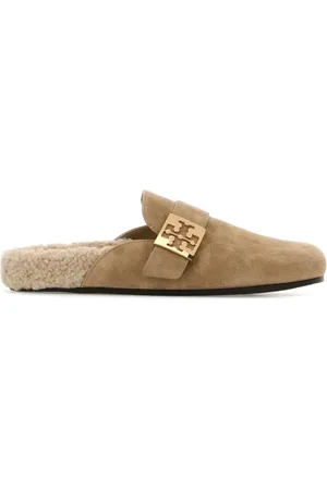 Tory Burch Slippers, female, , Size: 9 US Mellow Cappuccino Suede Slippers