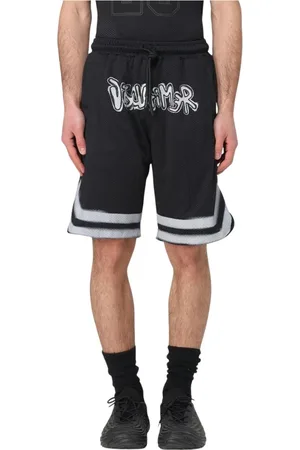 DISCLAIMER Casual Shorts, male, , Size: S Graffiti Print Casual Men