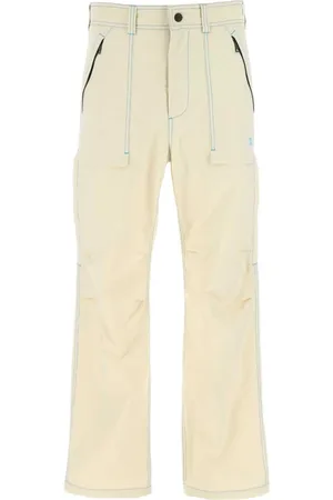 Msgm Straight Trousers, male, , Size: L Ivory Polyester Cargo Pant