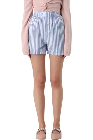 Serafini Short Shorts, female, , Size: XS Striped Poplin Boxer Shorts