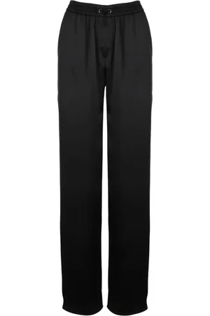 HERNO Wide Trousers, female, , Size: M Wide Leg Satin Trousers with Drawstring
