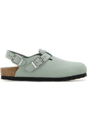 Birkenstock Clogs, female, , Size: 7 US Mint Suede Tokyo Slippers