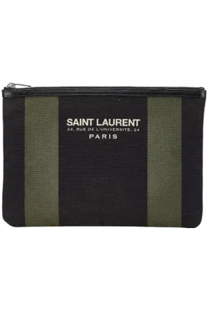 Saint Laurent Pre-owned Clutches, female, , Size: ONE SIZE Pre-owned Canvas clutches