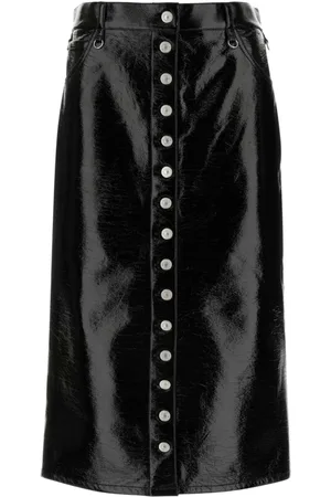 Courrèges Midi Skirts, female, , Size: XS Button-Up Vinyl Skirt
