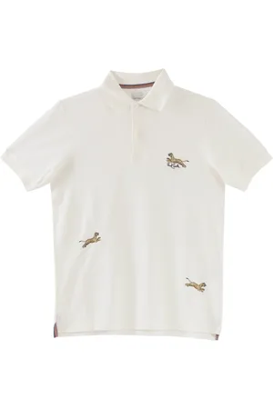 Paul Smith Polo Shirts, male, , Size: S Leopard Embossed Polo Shirt in