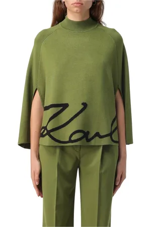 Karl Lagerfeld Turtlenecks, female, , Size: M Cape Sleeve Mock Neck Sweater