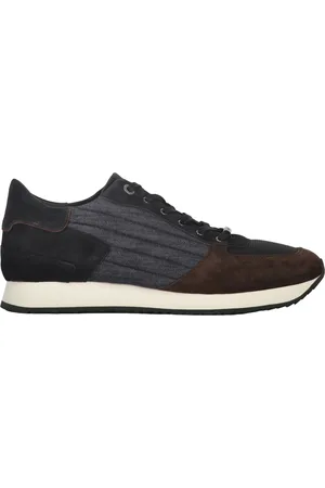 MOORER Sneakers, male, , Size: 11 US Suede Fabric Sneakers Round Toeline