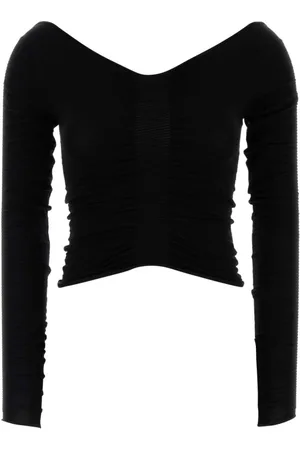 Alexander Wang V-neck Knitwear, female, , Size: S Ruched V-Neck Pullover Top