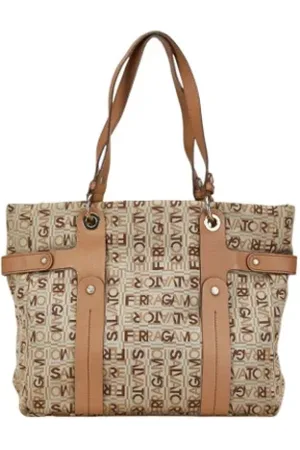 Salvatore Ferragamo Pre-owned Tote Bags, female, , Size: ONE SIZE Pre-owned Canvas shoulder-bags