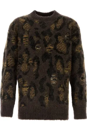 JUNYA WATANABE Round-neck Knitwear, male, , Size: S Embroidered Wool Blend Sweater