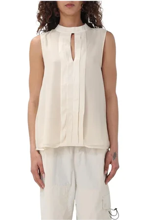Liu Jo Sleeveless Tops, female, , Size: S Silk Keyhole Blouse Elegant Style