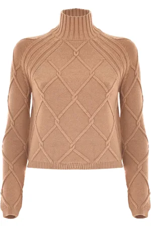Kocca Turtlenecks, female, , Size: M Diamond Knit Polo Neck Jumper
