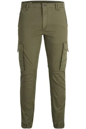 JACK & JONES Slim-fit Trousers, male, , Size: W36 L34 Stylish Olive Night Trousers