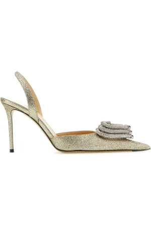 Mach & Mach High Heel Sandals, female, , Size: 6 US Platinum Fabric Pumps