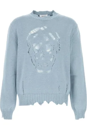 Alexander McQueen Round-neck Knitwear, male, , Size: M Light- Cotton Sweater