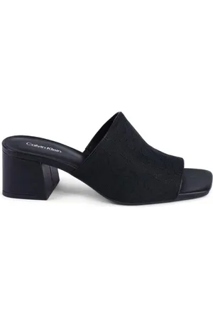 Calvin Klein Heeled Mules, female, , Size: 6 US Eco-Friendly Strappy Sandals