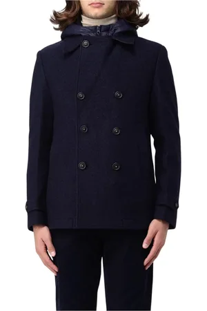 Manuel Ritz Double-Breasted Coats, male, , Size: 3XL Peacoat with Detachable Liner