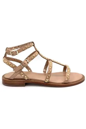 Ash Flat Sandals, female, , Size: 7 US Leather Sandal with Buckle Closure