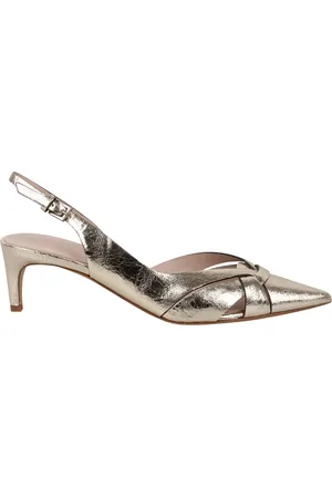 ROBERTO DEL CARLO Pumps, female, , Size: 7 1/2 US Cracked Leather Stiletto Heel Slingback Shoe